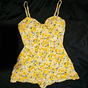 Floral Yellow Romper